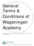 General Terms & Conditions of Wageningen Academy