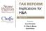 TAX REFORM: Implications for M&A
