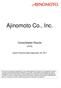 Ajinomoto Co., Inc. Consolidated Results [IFRS] Interim Period Ended September 30, 2017