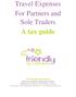 Travel Expenses For Partners and Sole Traders A tax guide