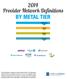 Provider Network Definitions BY METAL TIER