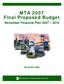 MTA 2007 Final Proposed Budget