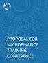 PROPOSAL FOR MICROFINANCE TRAINING CONFERENCE