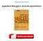 Applied Mergers And Acquisitions Download Free (EPUB, PDF)