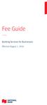 Fee Guide. Banking Services for Businesses