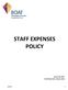 STAFF EXPENSES POLICY