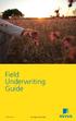 Field Underwriting Guide /13 For Agent Use Only