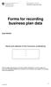 Forms for recording business plan data
