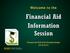 Welcome to the. Financial Aid and Scholarships