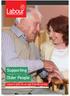 Supporting Older People Labour s plan for an age-friendly society