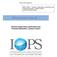 IOPS Information Paper No. 1