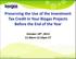 Tax Credit in Your Biogas Projects Before the End of the Year. October 18 th, 2013