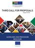 THIRD CALL FOR PROPOSALS August 2018