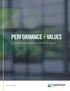 PERFORMANCE+VALUES CAN INVESTORS HAVE IT ALL? FOR INVESTORS