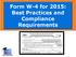 Form W-4 for 2015: Best Practices and Compliance Requirements