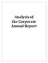 Analysis of the Corporate Annual Report