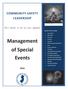 Management of Special Events