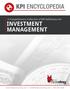 KPI ENCYCLOPEDIA INVESTMENT MANAGEMENT. A Comprehensive Collection of KPI Definitions for