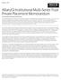 AllianzGI Institutional Multi-Series Trust Private Placement Memorandum. Table of Contents