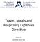Travel, Meals and Hospitality Expenses Directive. January 2018