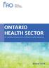 ONTARIO HEALTH SECTOR. An Updated Assessment of Ontario Health Spending