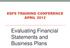 EDFS TRAINING CONFERENCE APRIL Evaluating Financial Statements and Business Plans