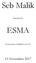 Seb Malik ESMA. Submission to. In the matter of ESMA