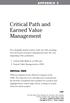 Critical Path and Earned Value Management