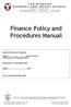 Finance Policy and Procedures Manual