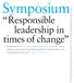 Responsible leadership in times of change. an opportunity for CEOs and active trustees of leading European foundations to share