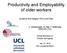 Productivity and Employability of older workers