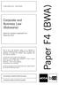 Paper F4 (BWA) Corporate and Business Law (Botswana) Specimen questions applicable from December Fundamentals Level Skills Module