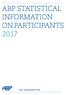 Table of Contents. ABP Statistical Information on participants 2017