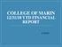 COLLEGE OF MARIN 12/31/18 YTD FINANCIAL REPORT