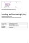 Lending and Borrowing Policy