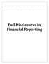 Full Disclosures in Financial Reporting