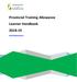 Provincial Training Allowance Learner Handbook