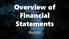 Overview of Financial Statements. Balkrishna Parab