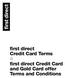 first direct Credit Card Terms & first direct Credit Card and Gold Card offer Terms and Conditions