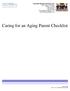 Caring for an Aging Parent Checklist