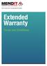 Extended Warranty Terms and Conditions