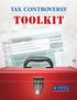 TAX CONTROVERSY TOOLKIT