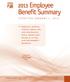 Benefit Summary Employee EFFECTIVE JANUARY 1, 2013