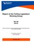 Report of the Tolling Legislation Working Group