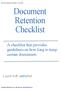 Document Retention Checklist June 2013