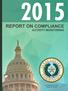 TEXAS LOTTERY COMMISSION 2015 Report on Compliance Activity Monitoring