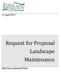 Request for Proposal Landscape Maintenance