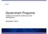Government Programs. Credits and Incentives Continue to Fuel Development. November 5, 2012