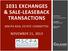 1031 EXCHANGES & SALE- LEASEBACK TRANSACTIONS