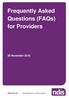Frequently Asked Questions (FAQs) for Providers
